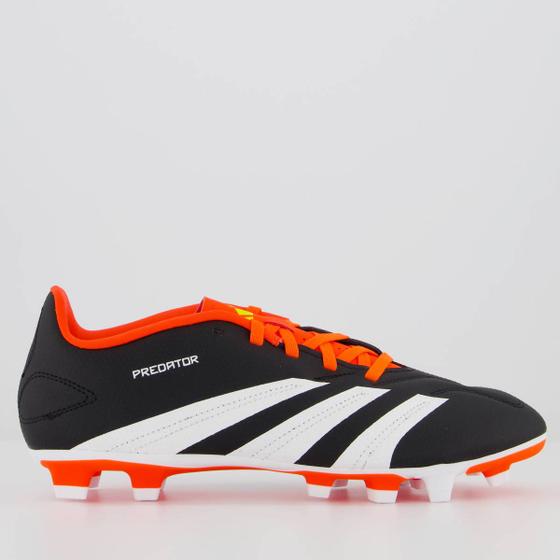 Imagem de Chuteira Adidas Predator 24 Club FxG Campo Preta e Laranja