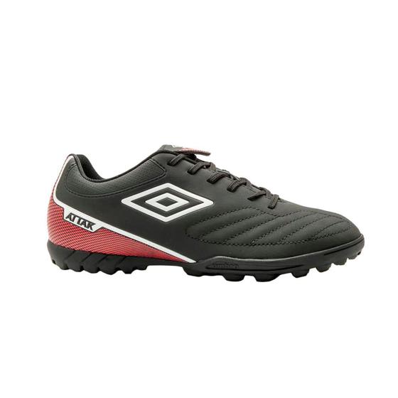 Imagem de Chuteira futebol society umbro attak ii masculina - pto/verm 45