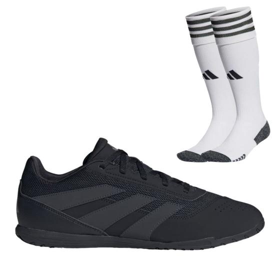 Imagem de Chuteira Futsal Adidas Predator 24 Club + Meião Adidas Branco