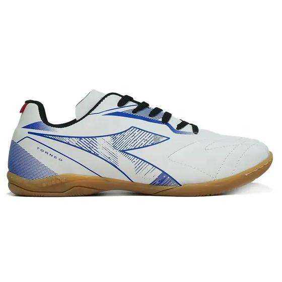 Chuteira Futsal Diadora Torneo Branca Menor preço em Chuteira Futsal Diadora Torneo Branca