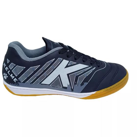 Chuteira Futsal Kelme Improove Infantil Preto e Cinza Quadra Menor preço em Chuteira Futsal Kelme Improove Infantil Preto e Cinza Quadra