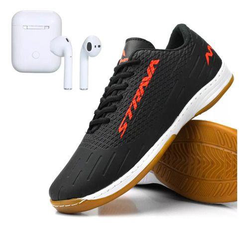 Imagem de Chuteira Futsal Strava Aderente + Fone De Ouvido Bluetooth