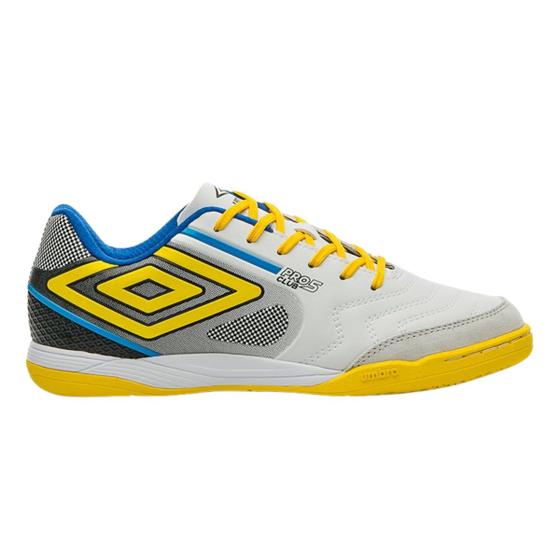 Imagem de Chuteira Futsal Umbro Pro 5 Bump Club Branca e Amarela