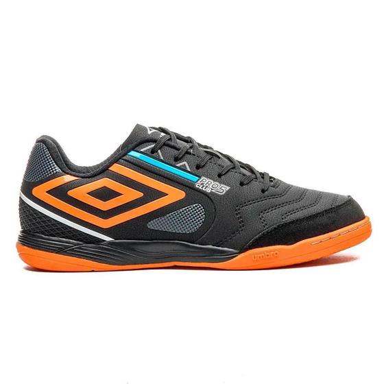 Imagem de Chuteira Futsal Umbro Pró 5 Bump Club Unissex - Grafite+Laranja