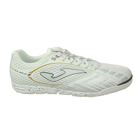 Chuteira Joma Liga 5 Futsal Branca Menor preço em Chuteira Joma Liga 5 Futsal Branca