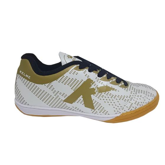 Imagem de Chuteira Kelme Sin Titan Futsal Masculino - Branco e Dourado