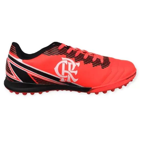 Imagem de Chuteira Society Oxn Dynamic 2 Flamengo Adulto - Coral/ Preto/ Branco