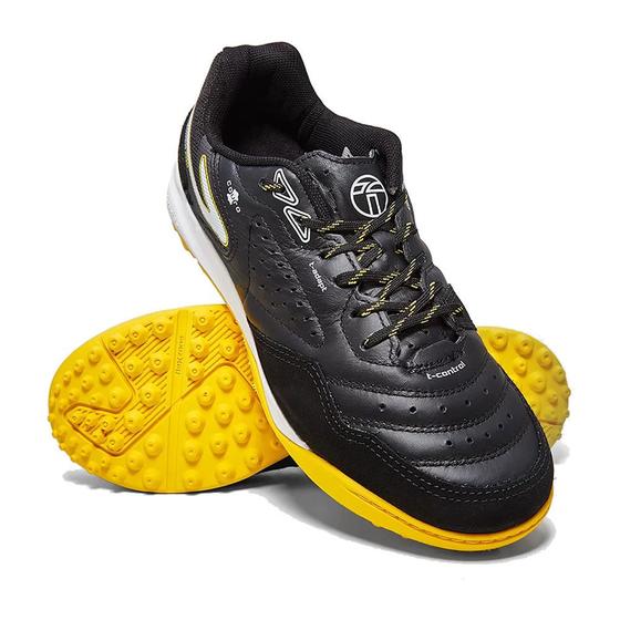 Imagem de Chuteira Society Topper Dominator Pro V Preto/Branco/Amarelo