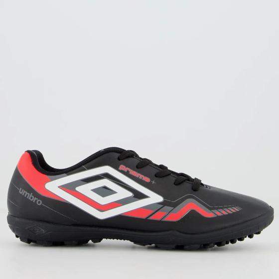 Imagem de Chuteira Society Umbro Prisma JR - Preto e Coral