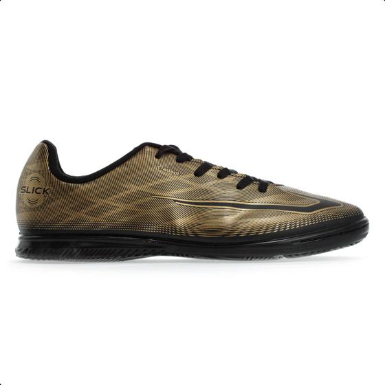 Imagem de Chuteira Topper Futsal Slick IV Dourado e Preto - Masculina