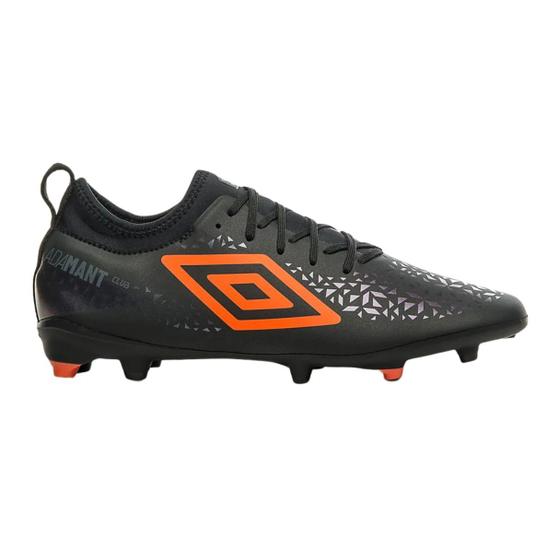 Imagem de Chuteira Umbro Adamant Club Campo Masculina Preto Furtacor Laranja