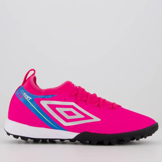 Imagem de Chuteira Umbro Adamant Top Society Rosa e Azul