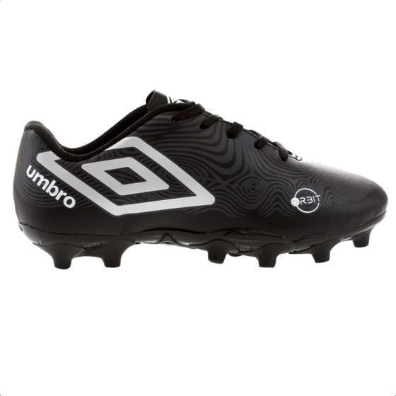 Imagem de Chuteira Umbro Campo Orbit Jr Preta e Prata - Masculino