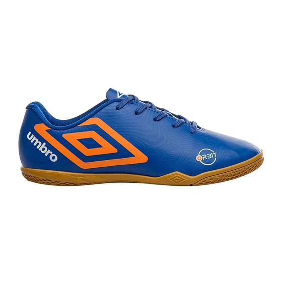 Imagem de Chuteira Umbro Futsal Orbit Azul e Laranja - Masculino