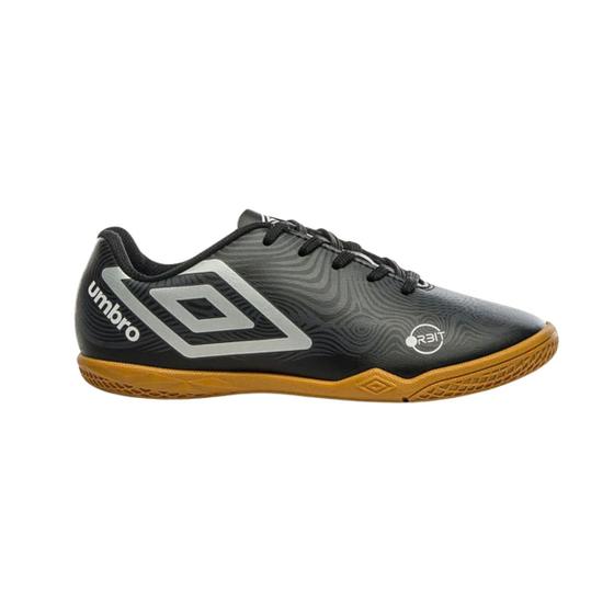 Imagem de Chuteira Umbro Orbit Jr Futsal Indoor Infantil Preto Cinza Branco