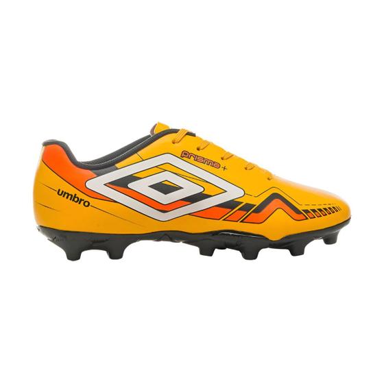 Imagem de Chuteira Umbro Prisma + Campo Masculina Amarelo Branco Laranja