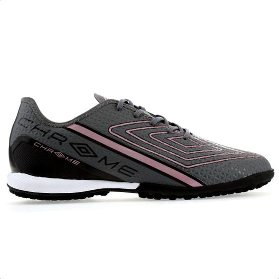 Imagem de Chuteira Umbro Society Chrome Cinza e Rosa - Masculino