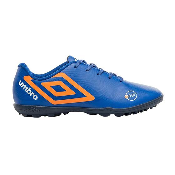 Imagem de Chuteira Umbro Society Orbit Azul e Laranja - Masculino