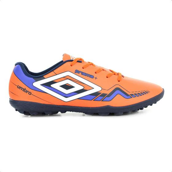 Imagem de Chuteira Umbro Society  Prisma Laranja e Azul - Masculino 