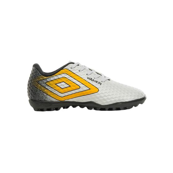 Imagem de Chuteira Umbro Warskin Jr Society Infantil Branco Amarelo Preto