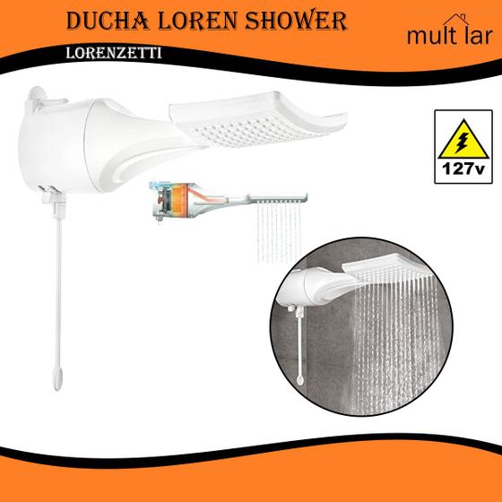 Imagem de Chuveiro 127v 5500w Loren Shower Ultra eletrônica  Branco Lorenzetti Mod. 7510155