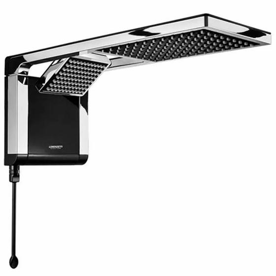 Chuveiro Acqua Duo Preto e Cromo 7800w 220v Lorenzetti Menor preço em Chuveiro Acqua Duo Preto e Cromo 7800w 220v Lorenzetti