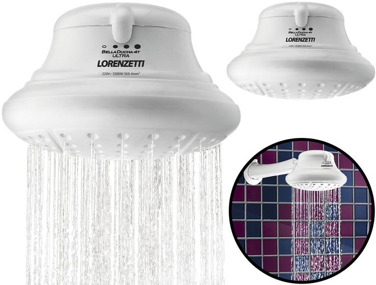 Chuveiro Bella Ducha Turbo Lorenzetti 127v Ou 220v 4 Temperaturas Menor preço em Chuveiro Bella Ducha Turbo Lorenzetti 127v Ou 220v 4 Temperaturas