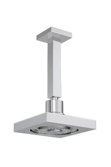 Chuveiro com Entrada de Ar e Tubo de Teto Acqua Plus Quadratta Cromado Menor preço em Chuveiro com Entrada de Ar e Tubo de Teto Acqua Plus Quadratta Cromado