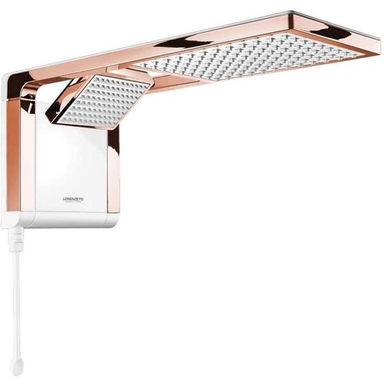 Imagem de Chuveiro De Parede Acqua Duo Lorenzetti Branco/ Rose Gold 220v/7800w