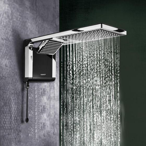 Imagem de Chuveiro Ducha Eletronico Cromado com PRETO Acqua Duo Ultra Lorenzetti 6800w 220v