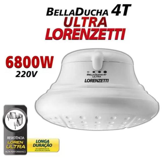 Chuveiro Ducha Lorenzetti Bella Ducha Ultra 4T 6800w 220v Menor preço em Chuveiro Ducha Lorenzetti Bella Ducha Ultra 4T 6800w 220v