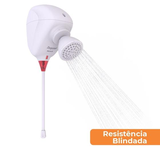 Chuveiro Ducha Zagonel move eletrônica blindada 4000w branca 220v NAO QUEIMA RESISTENCIA Menor preço em Chuveiro Ducha Zagonel move eletrônica blindada 4000w branca 220v NAO QUEIMA RESISTENCIA