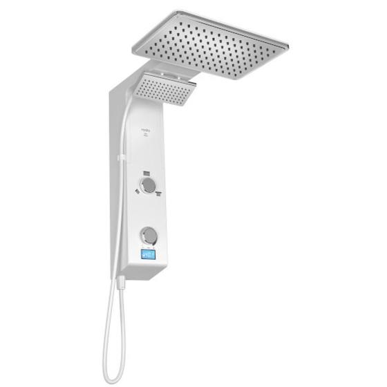 Imagem de Chuveiro Elétrico Eletrônico Digital Ducha de Parede Hydra Falls Power Branco e Cromo 5500w 110V