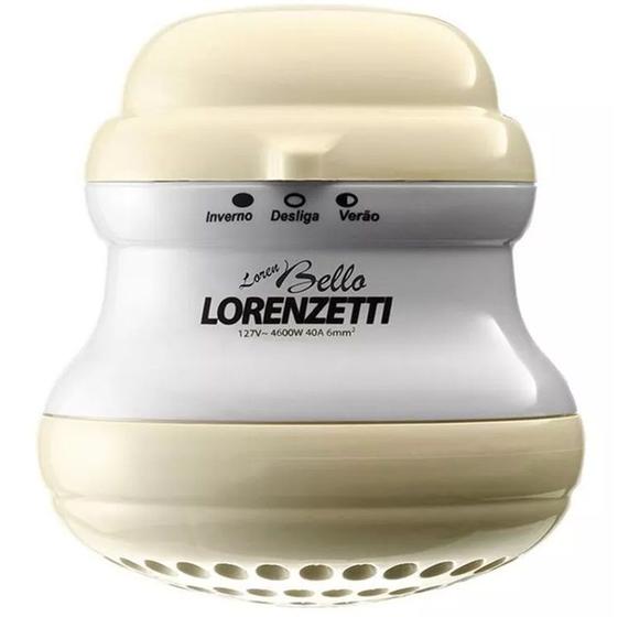 Imagem de Chuveiro Loren BEllo com cano cor BEGE Cano BRANCO 127 Volts 5500 Watts  LORENZETTI 