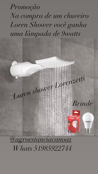 Imagem de Chuveiro Loren shower Lorenzetti +  lâmpada Lorenzetti  led 9w