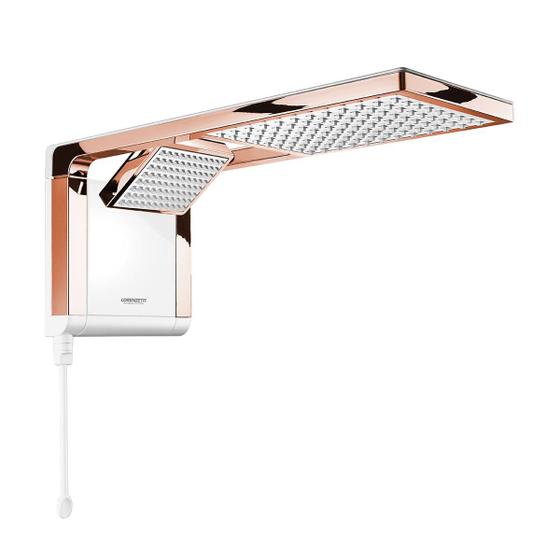 Imagem de Chuveiro Lorenzetti Acqua Duo Branco Rose Gold 127v 5500w