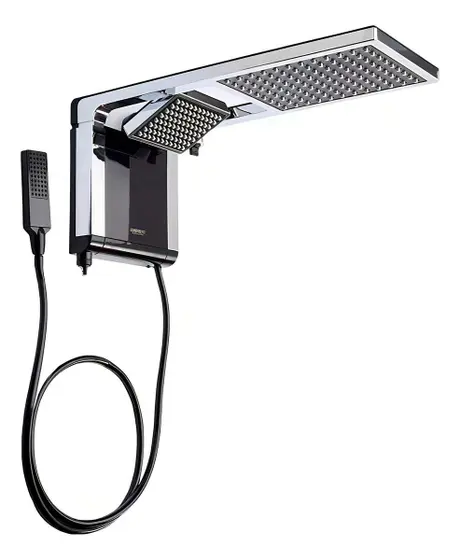 Imagem de Chuveiro Lorenzetti Acqua Duo Elétrico de Parede Preto Cromado 7800w 220v