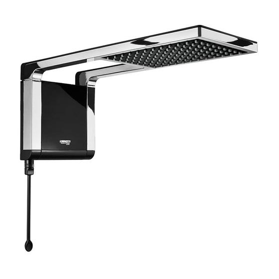 Imagem de Chuveiro Lorenzetti Elétrico Gás Preto Cromado Acqua Storm Ultra 127v 5500w Moderno Luxo Grande Quadrado Bom Barato