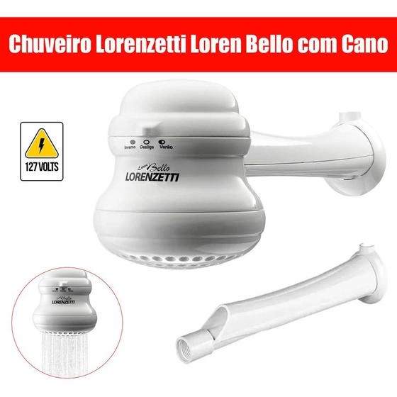 Imagem de Chuveiro Lorenzetti Loren Bello com Cano 127v 5500w Branco