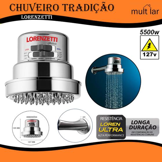 Imagem de Chuveiro Lorenzetti Tradição 127v 5500W 4t