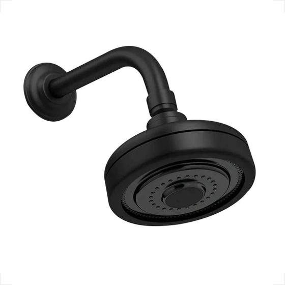Imagem de Chuveiro rainha auto limpante abs com cano inox preto fosco