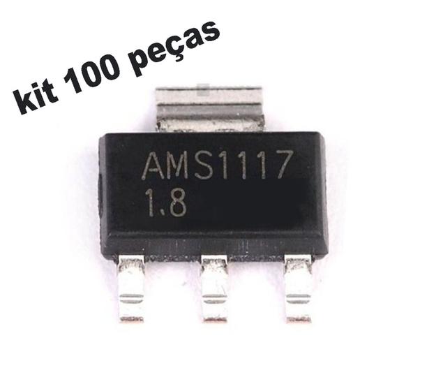 Imagem de Ci Ams1117 1.8V Smd Step down AMS 1117 Lm1117 arduino Kit 100 Peças 1,8v
