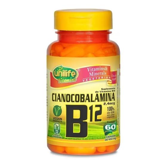 Imagem de Cianocobalamina - Vitamina B12 450mg 60 cáps - Unilife