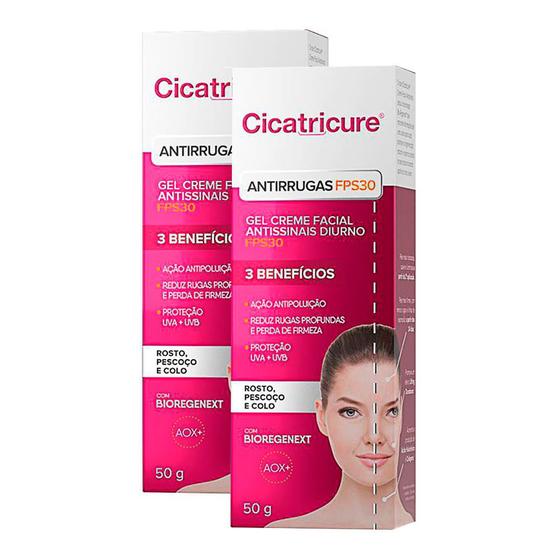 Imagem de Cicatricure Gel Creme Antissinais Diurno FPS 30 50g  Kit com duas unidades