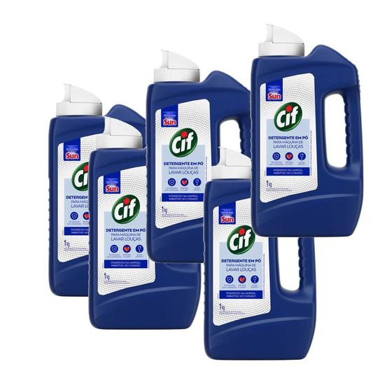 Imagem de Cif Detergente Para Lava Louças 1kg Kit 5