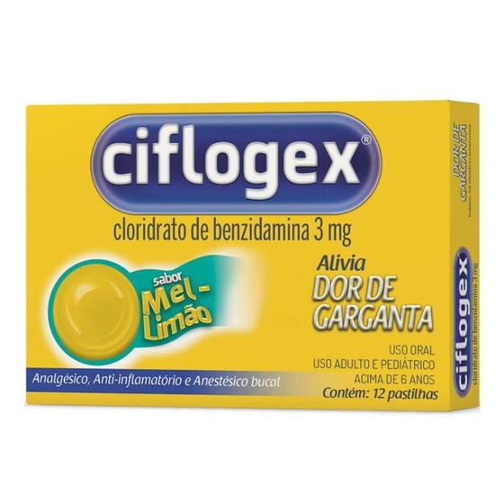 Imagem de Ciflogex Pastilhas Mel E Limão C/12