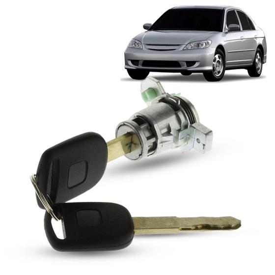 Imagem de Cilindro da Porta Dianteira Com Chave Honda Civic 2001 2002 2003 2004 2005 2006