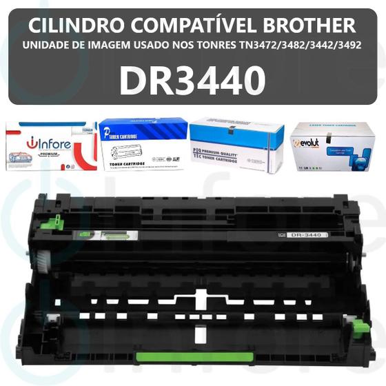 Imagem de Cilindro DR3440 Compatível HL-L6202DW HL-L5102DW DCP-L5652DN DCP-L5602DN MFC-L6902DW MFC-L5802DW