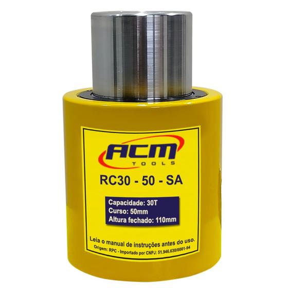 Imagem de Cilindro Hidráulico 30Ton SIMPLES AÇÃO RC30-50-SA  ACM TOOLS