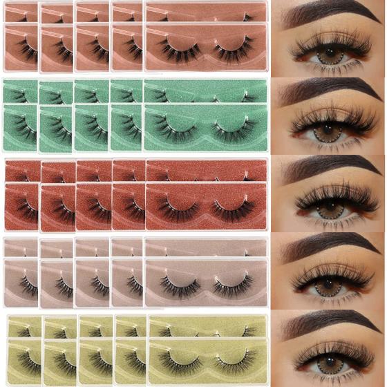 Imagem de Cílios APCYUST Lashes Bulk 50 pares de vison sintético 5D por atacado